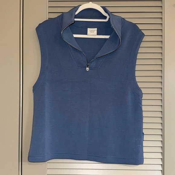 NWOT Varley Magnolia Half Zip Tank Top Double Soft Sz S Blue - Picture 4 of 7